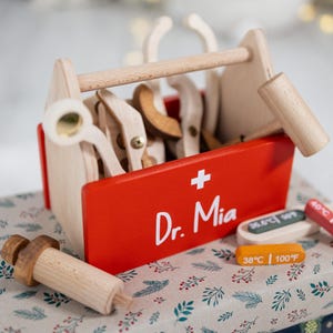 Wood Toy Hospital Tools For Kids, Doctor Pretend Play Set, Medical Toys Kit, Preschool Child Game, Doctor Play, Personalized Toddler Gift