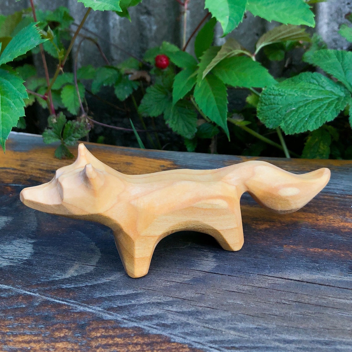 Wooden fox figurine wooden fox toy wooden fox sculpture fox Etsy