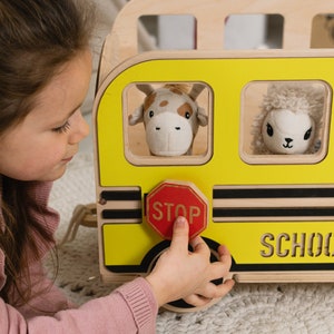 Toy Box on Wheels School Bus Theme, Nursery Storage and Organization ...