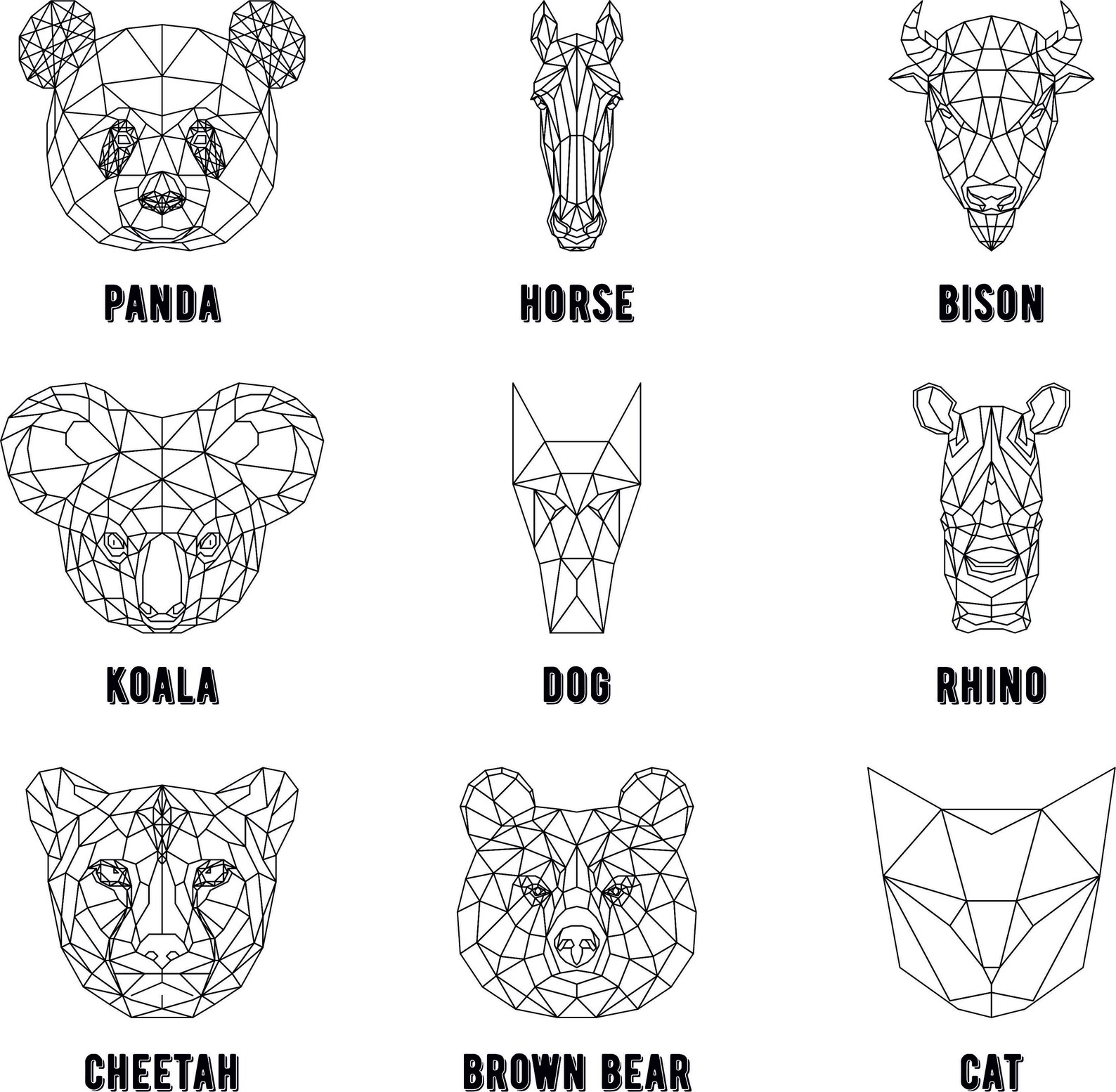 Geometrische Tier Svg Tiere Svg geometrische Untersetzer - Etsy Österreich