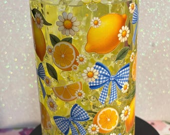 Lemonade Snow Globe 16oz Tumbler with Fake Ice