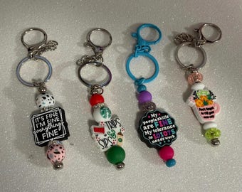 Handmade Silcone Beaded Keychains