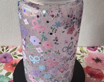 Bows and Flowers Snow Globe 16oz Tumbler
