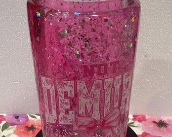 Not Demure Pink Glittery Lava Snow Globe 20oz Tumbler