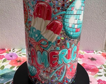 4th of July Snow Globe 16oz Tumbler