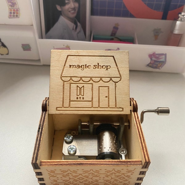 Magic Shop (BTS), Tiny Wooden Music Box Hand-cranked Art Merch Perfect Gift for BTS Fans! Birthday Christmas BANGTAN Bts Army Collection