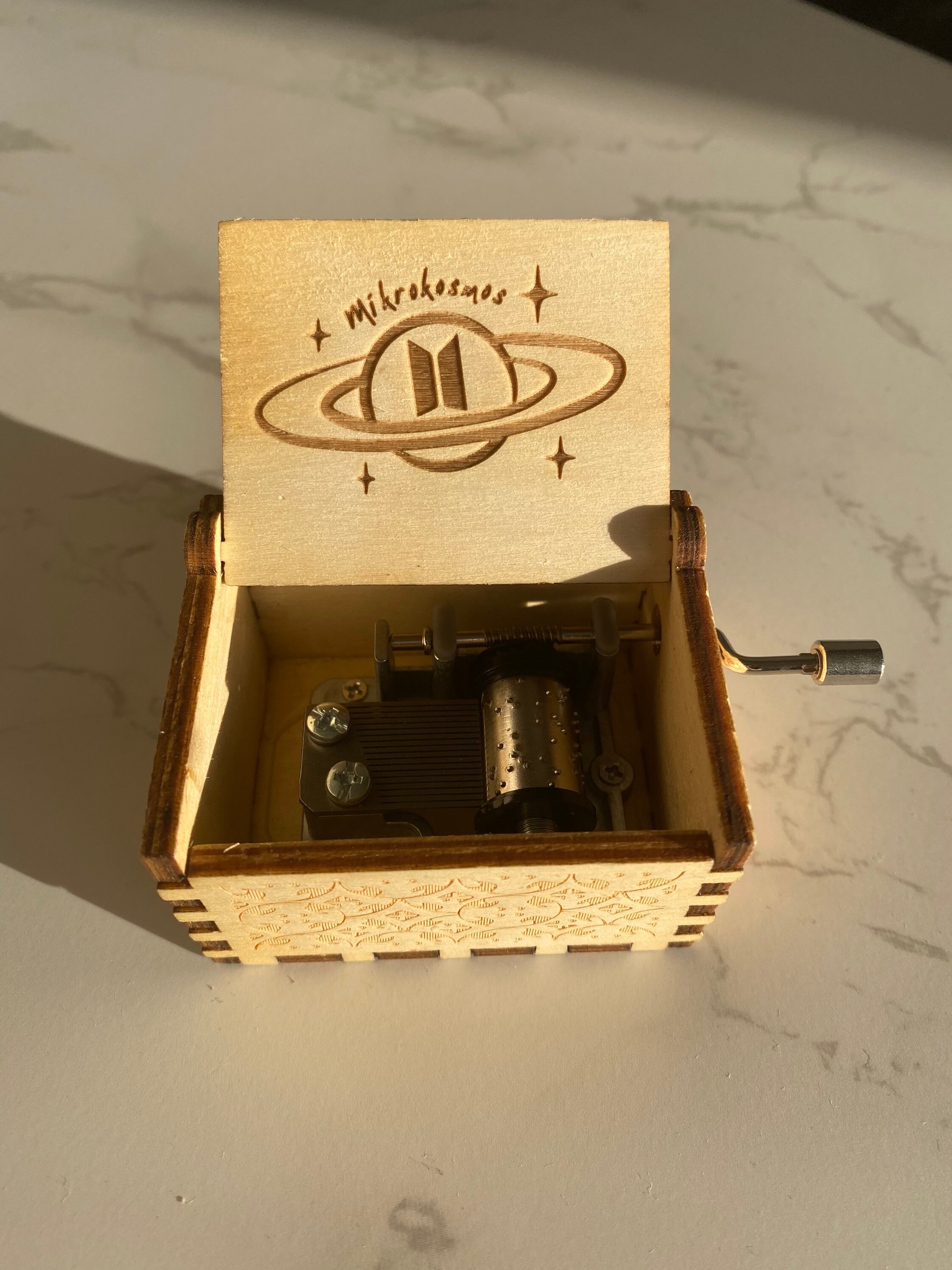 Mikrokosmos BTS Tiny Wooden Music Box Handcranked Merch Etsy UK