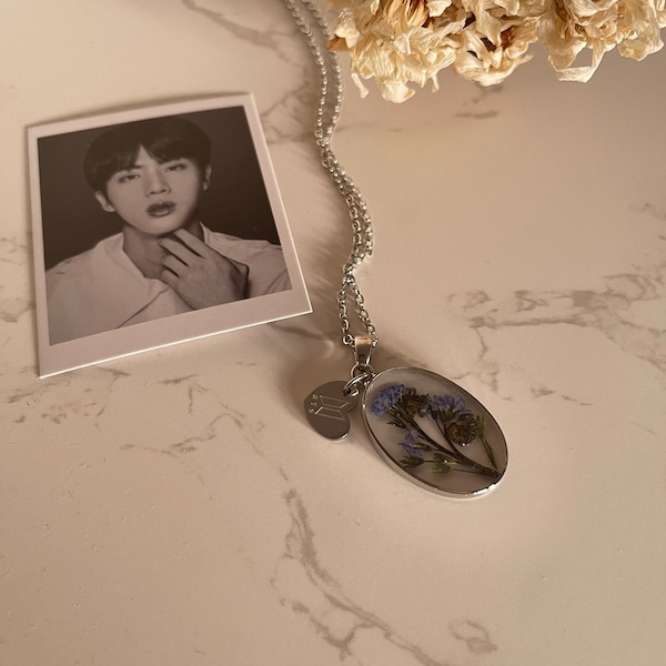 BTS Spring Day Inspired Necklace Jewelry Merch  Cute Gift For Army Fan Birthday Christmas - Free Photocard Print Decor