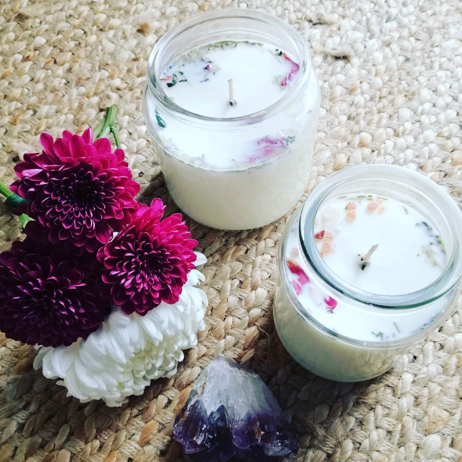 Large Calming Meditation Crystal Third Eye Candle Etsy