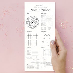 Sip, Solve, Celebrate! Wedding Table Games, Wedding Activity Sheets, Modern Design, Printable Template, Reception Table Games