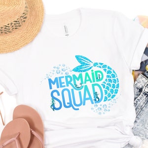 Mermaid Squad Short Sleeve Tee, Funny Mermaid Shirt, Birthday Party Mermaid T-Shirt, Mermaid Lovers Shirt, Girl Mermaid Shirt, Gift for her