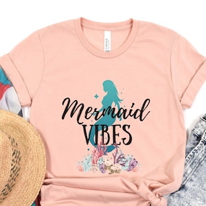 Mermaid Vibes Short Sleeve Tee, Cute Mermaid Shirt, Mermaid Vibes T-Shirt, Mermaid Gift for Her, Mermaid Gift for Woman, Mermaid Lover Shirt