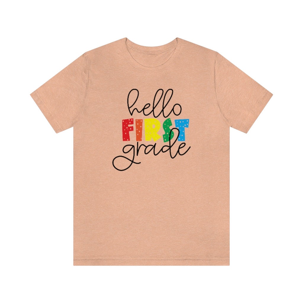 Hello First Grade Teacher Shirt - Women's Graphic Tee, Teaching Gift, Pink Medium - View #11