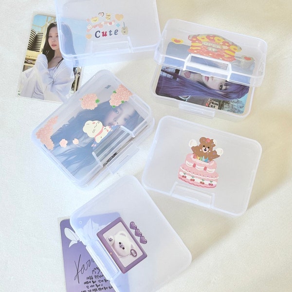 Photocard clear Storage Box, case, decorated, cute characters