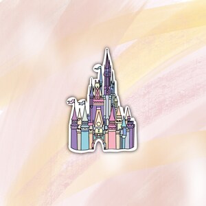 Bold Colored Cinderella Castle Sticker