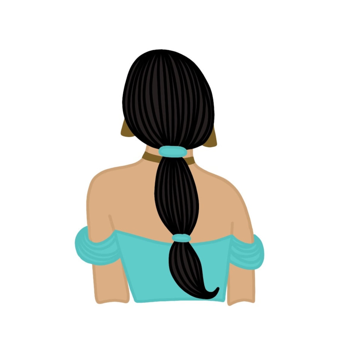 Princess Jasmine Hair Sticker Etsy