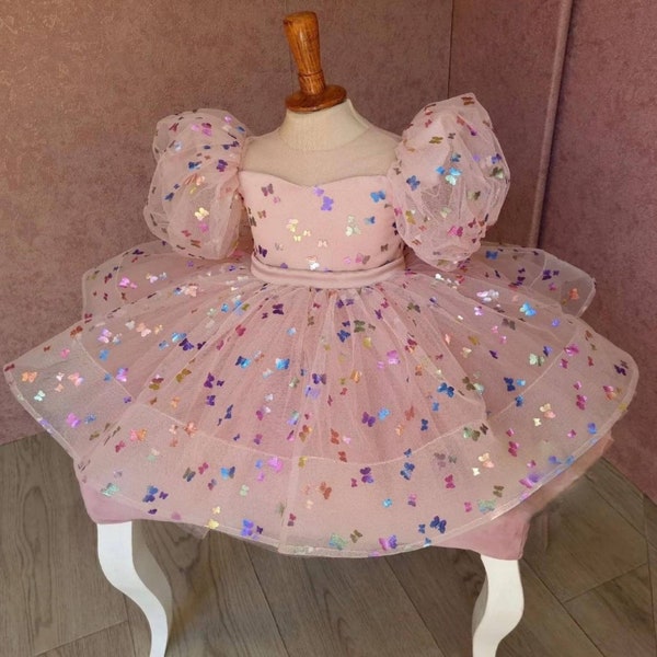 Baby Girl dress Special Occasion, First Birthday Dress, Baby Girl Party Dress, 1st Birthday Dress, Birthday Dress Girls Blush Dress