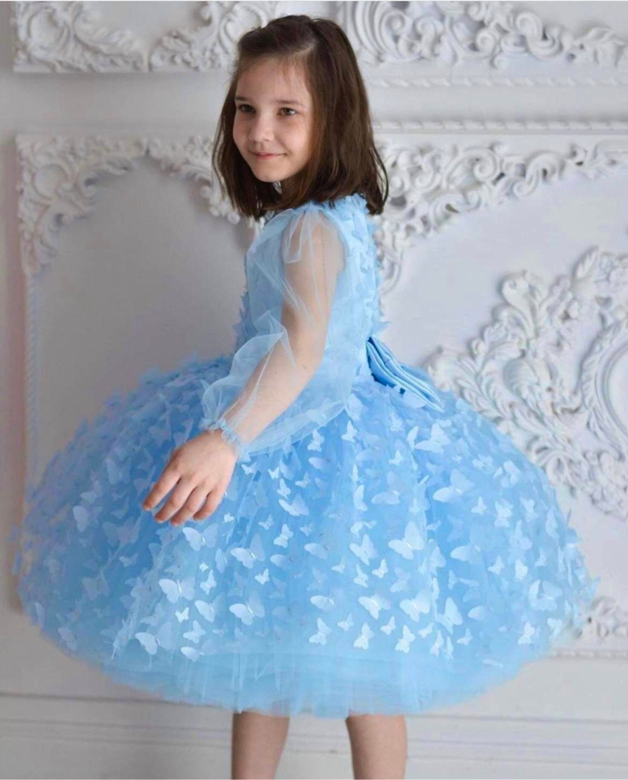 Blue Baby Dress Sky Blue Tulle Dress Baby Girl Dress Special Etsy