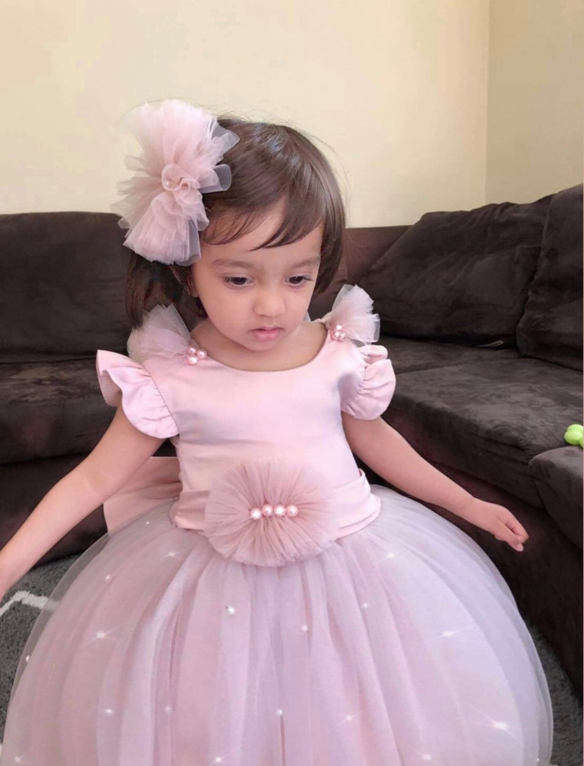 First birthday dress 1st birthday pink dress Flower girl long Etsy