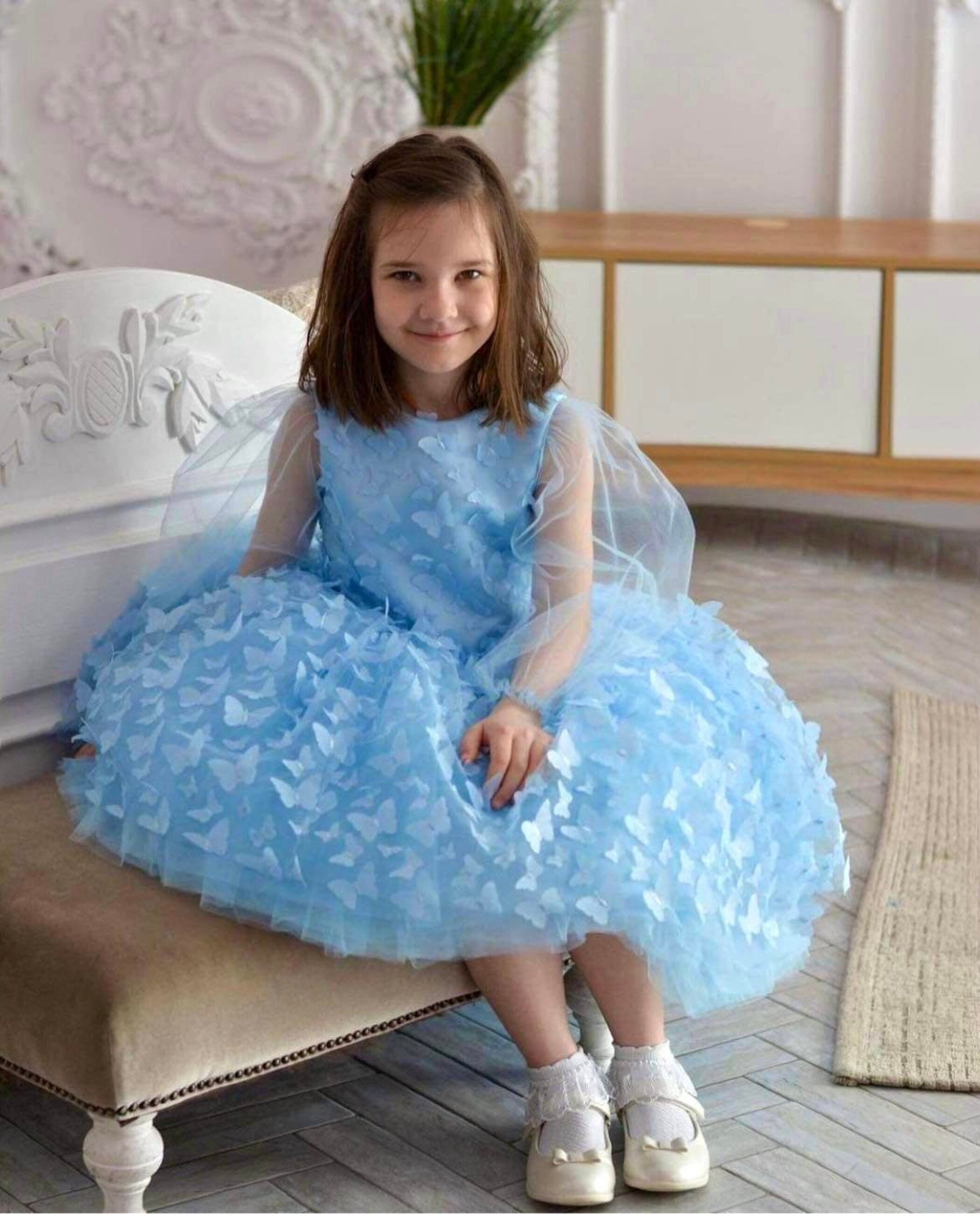 Blue Baby Dress Sky Blue Tulle Dress Baby Girl Dress Special Etsy