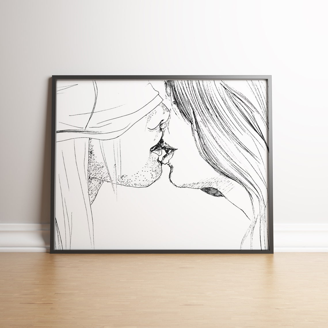 Kissing Wall Art for Print. A4 and 8/10 Inches. DIGITAL Etsy