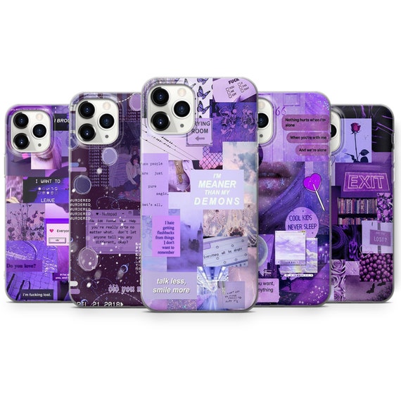 Purple Aesthetic Collage Phone Case fit for iPhone 12 Pro | Etsy