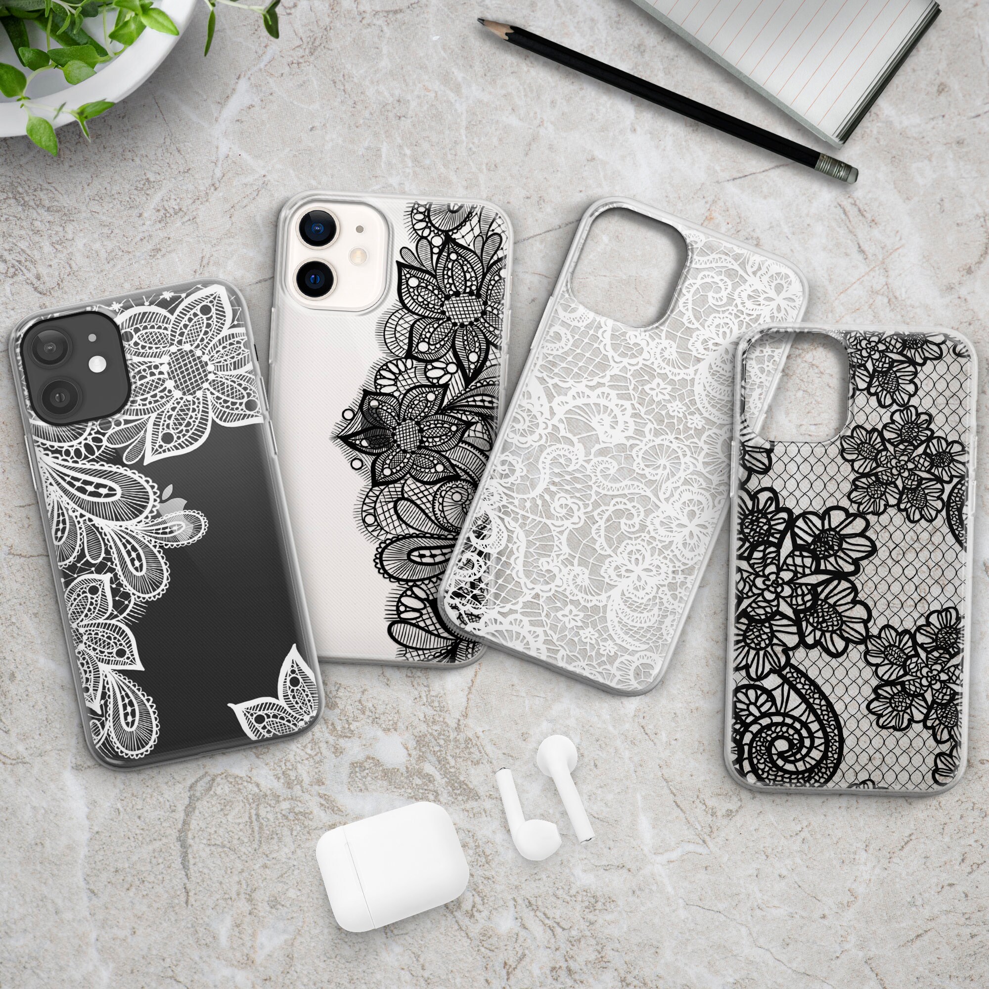 Phone case with lace