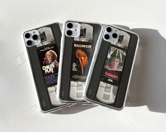 Étui de téléphone horreur Vhs Halloween Cover pour iPhone 15 14 13 12 11 Pro Max 6 7 8 Plus Samsung S24 S23 S22 S21 S20 FE Ultra A14 A15 A25 A54