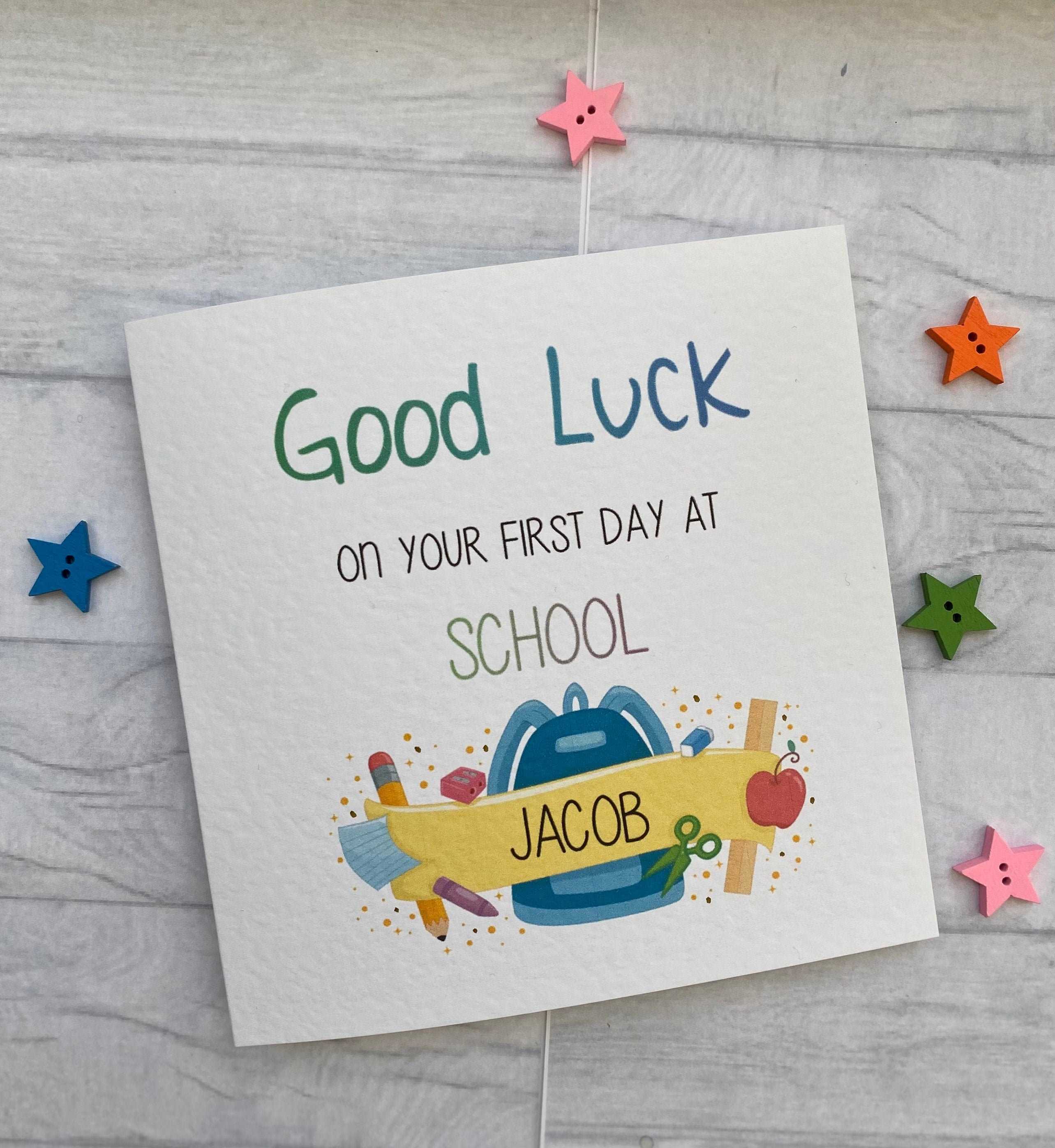 First day of school card ~ 1st day of school card ~ good luck at scho…