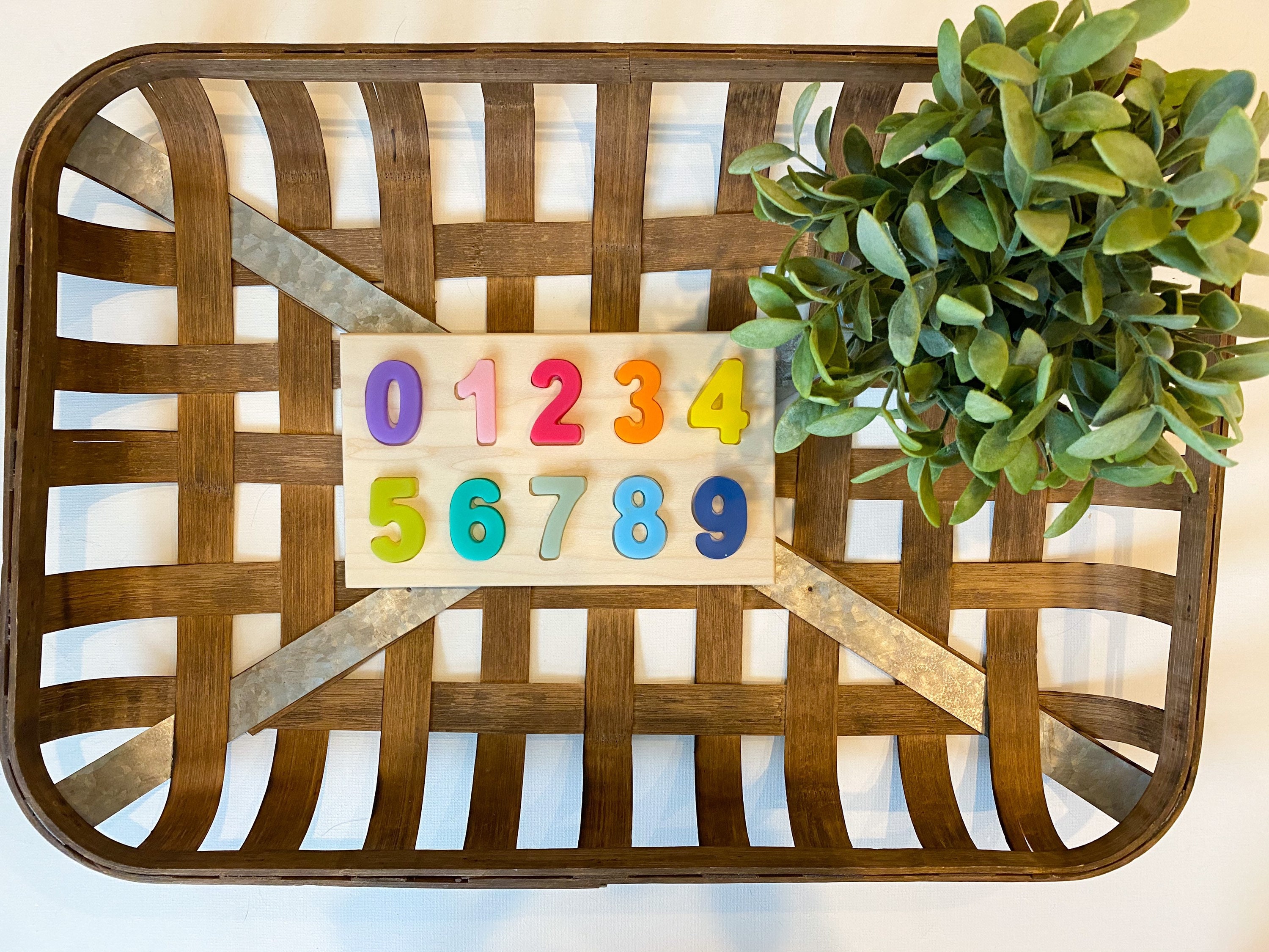 Rainbow Number Wooden Puzzle Numbers ABC Resin Numbers | Etsy
