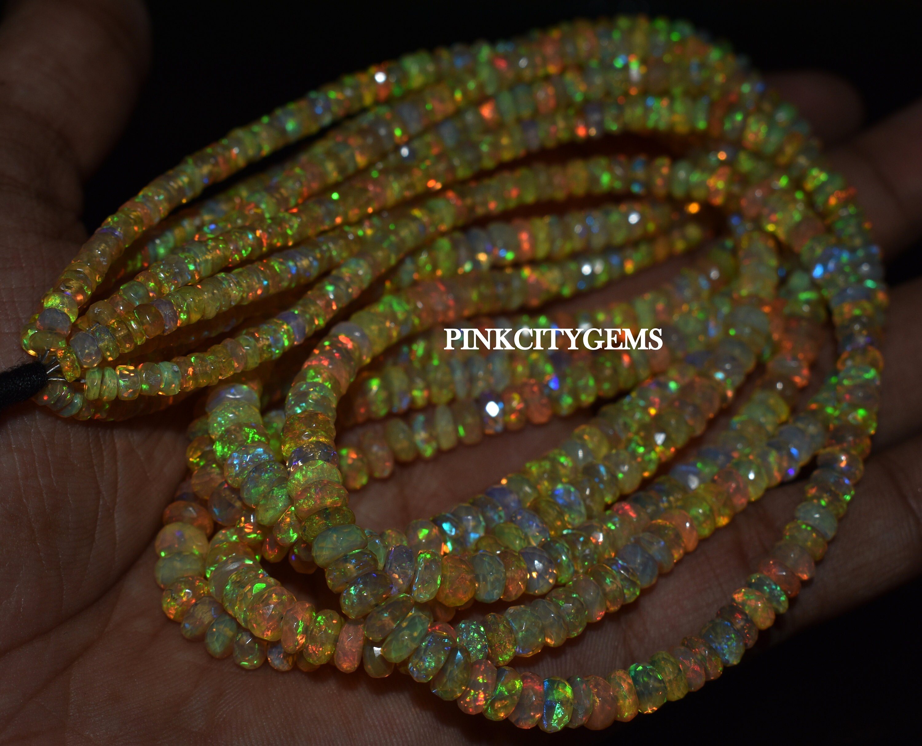 Opal Beads,Opal Faceted Beads,AAA Opal Beads,Natural Opal Beads.Fire Opal Beads,3-5MM Size Ethiopian Opal Beads,Opal Faceted Rondelle Beads