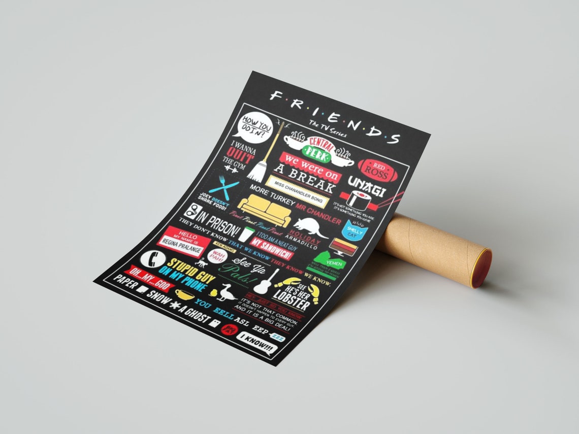 Friends Minimal Poster Wall Art | Etsy