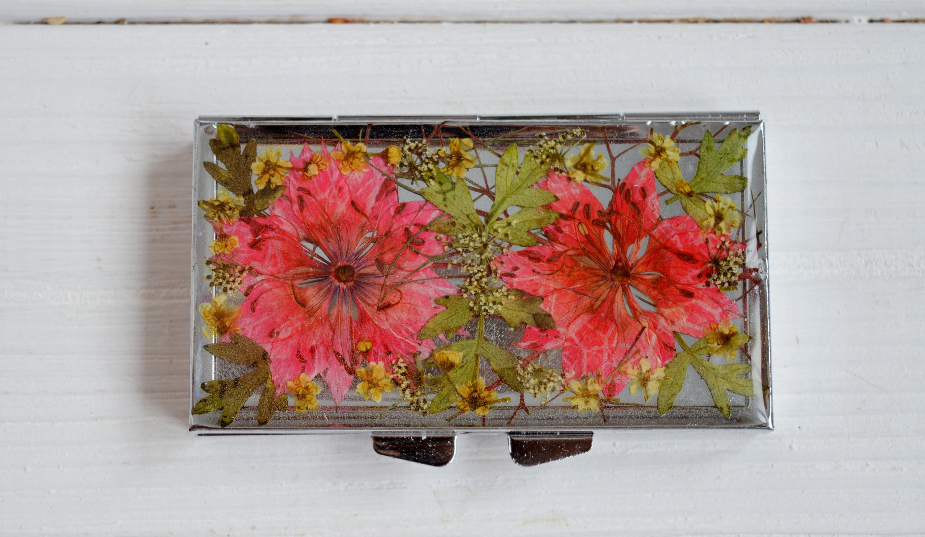Real Flower Pill Box Weekly Pill Box 7 Days Pocket Pill Case Etsy