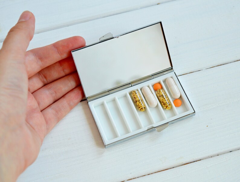Real Flower Pill Box Weekly Pill Box 7 Days Pocket Pill Case Etsy