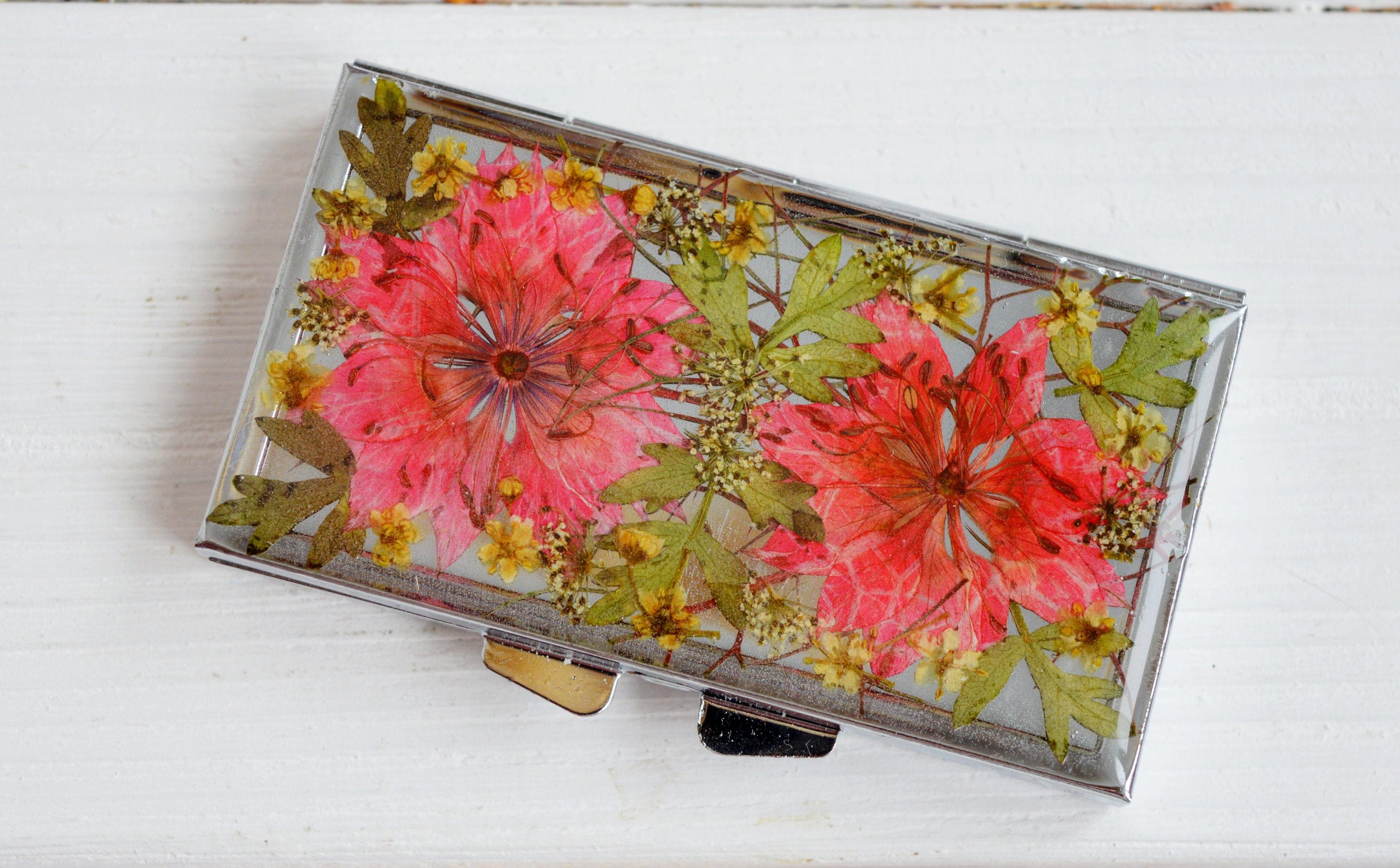 Real Flower Pill Box Weekly Pill Box 7 Days Pocket Pill Case Etsy