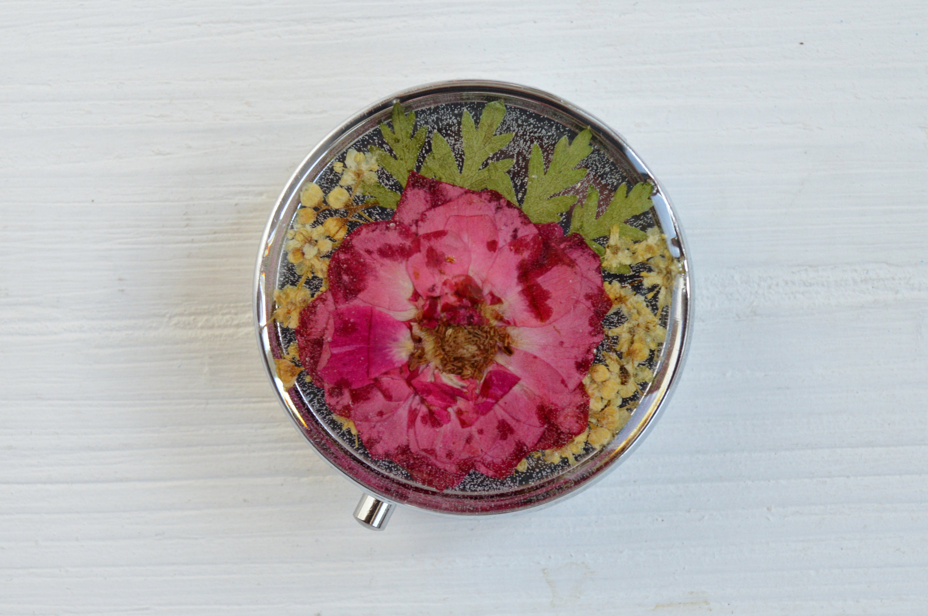 Pill Box Real Red Rose Flower Small Pill Container Pocket Pill Etsy