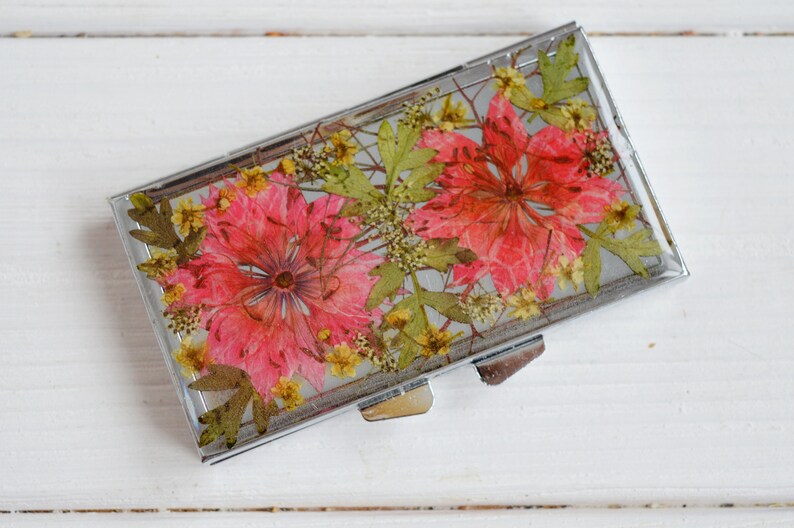 Real Flower Pill Box Weekly Pill Box 7 Days Pocket Pill Case Etsy