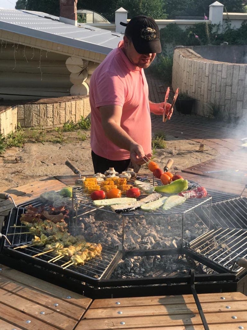 BBQ outdoor grill table patio BBQ table yard design grill | Etsy