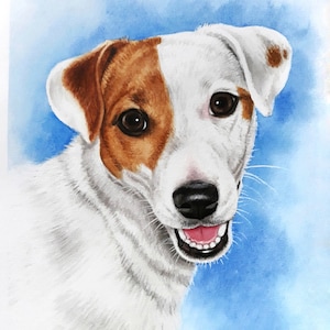 Custom dog portrait, cat portrait painting from photo watercolor, 100% hand painted pet portrait, memorial pet portrait watercolor