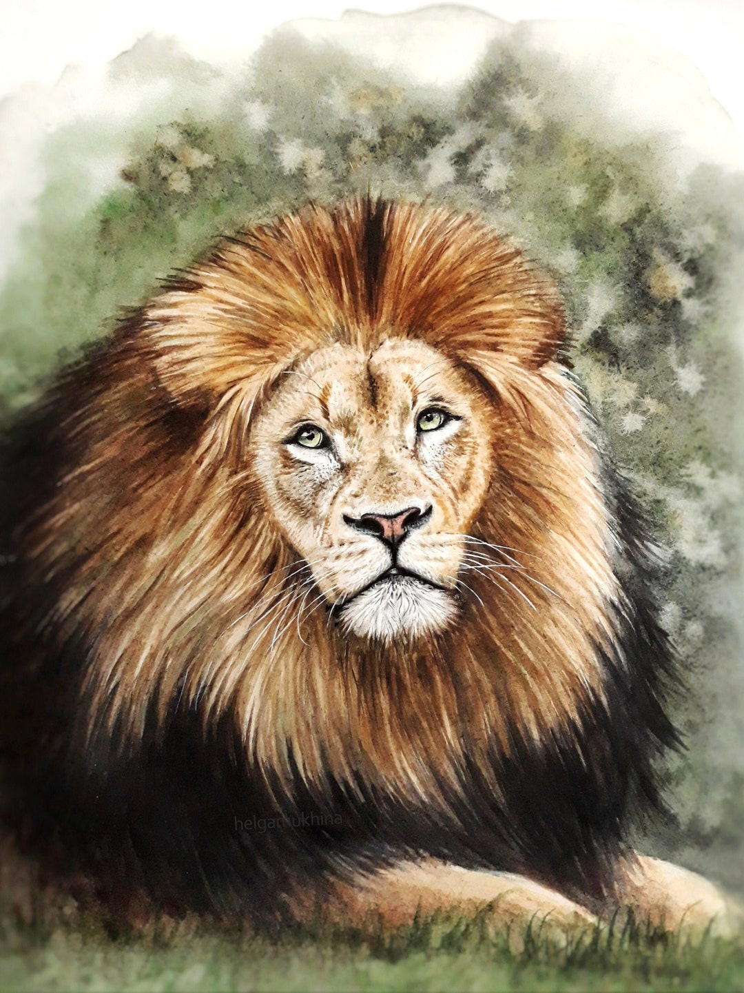 Lion Painting Original Watercolor Portrait Painting Hand Painted lion-painting-original-watercolor-portrait-painting-hand-painted