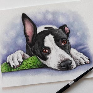 Dog painting from photo, custom pet portrait from photo 100% hand painted, labrador portrait, watercolor dog portrait custom image 7