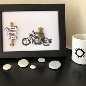 Harley Davidson Steinbild Geschenk Freunde OsternGeburtstagRenteMotorrad Bild 1