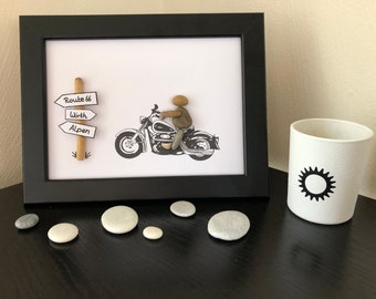 Harley Davidson Steinbild | Geschenk |Freunde | Ostern|Geburtstag|Rente|Motorrad