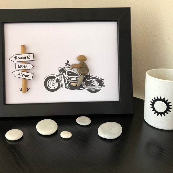 Harley Davidson Steinbild | Geschenk |Freunde | Ostern|Geburtstag|Rente|Motorrad