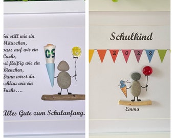 Schulanfang,Einschulung Steinbild, Dekoration,Gastgeschenk,Freunde|Familie,Schultüte,Grosser Tag