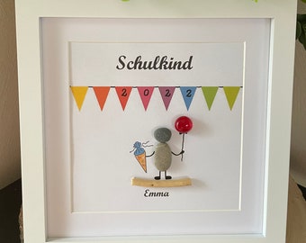 Schulanfang,Einschulung Steinbild, Dekoration,Gastgeschenk,Freunde|Familie,Schultüte,Grosser Tag