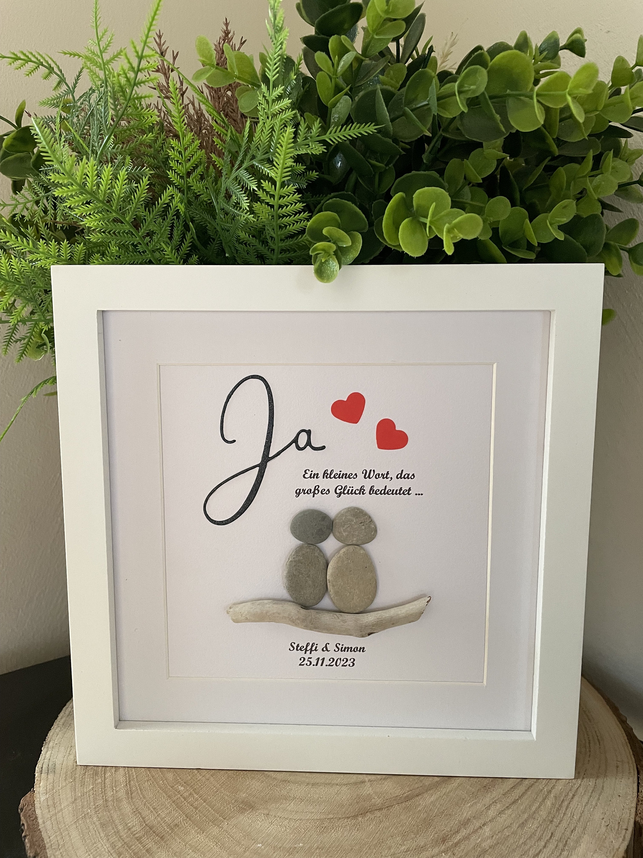 Steinbild Hochzeit JA, Steinbild, Geschenk, Freunde, Familie, Valentinstag, Gastgeschenk, Weihnachtsgeschenk, Ostergeschenk, STB-104