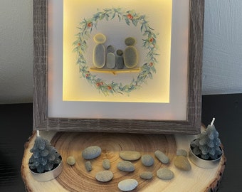 Familie Kranz Steinbild | Geschenk |Freunde | Weihnachten | Geburtstag