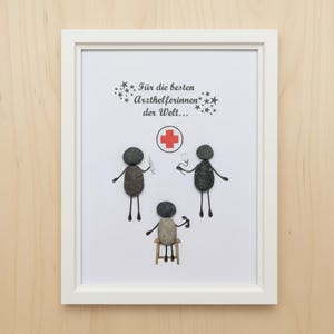 Steinbild Arzthelferin, Geschenk, Freunde, Ruhestand, Rente, Pension, Kündigung, neuer Job, Arztpraxis, MTA, Weihnachtsgeschenke, STB-206