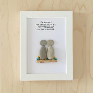 Steinbild Freundschaft · Wahre Freundschaft kennt keine Entfernung · Personalisiertes Geschenk für beste Freunde · Handgemacht · STB-63